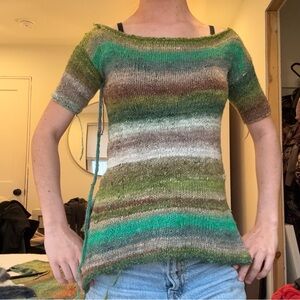 Hand Knit Forest Statement Top